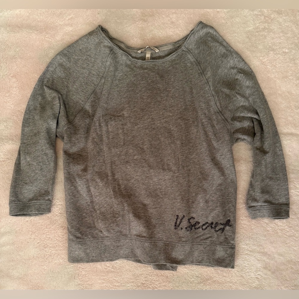 Victoria's Secret Heather Gray Crew Neck Sweater oversized L Large